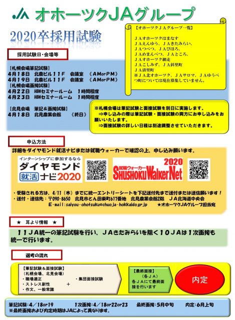 採用試験スケジュール