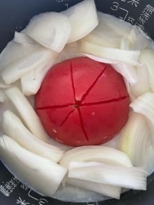 トマト丸ごと炊き込みご飯作り方2